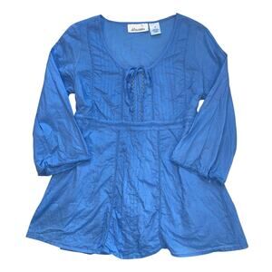 100% Cotton Tie-Back Tunic Blouse, Oh! Mamma, Size Medium